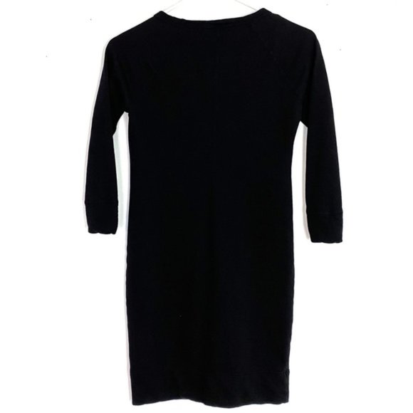 JAMES PERSE Los Angeles Black Raglan 3/4 Sleeve T-Shirt Dress - Picture 2 of 10
